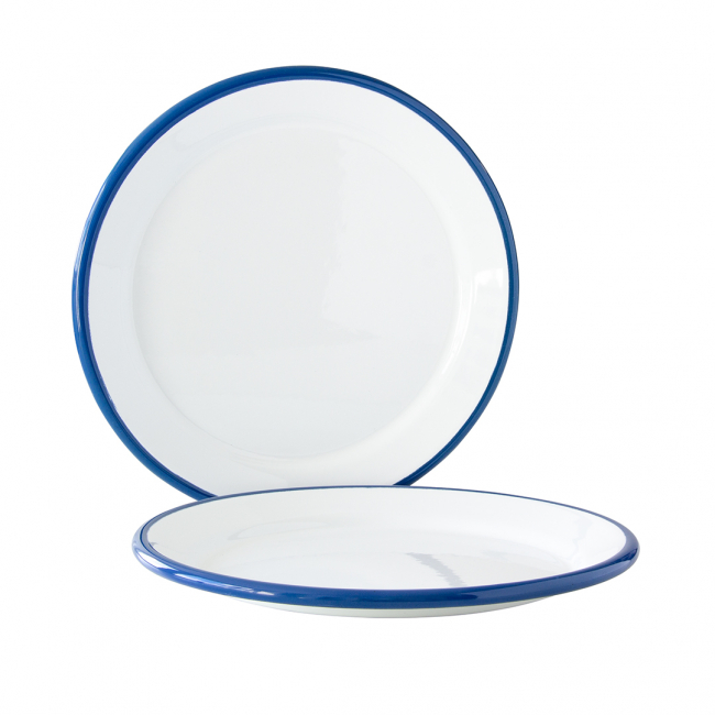 Tallrik 25 cm, White-Blue