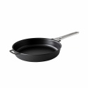Stekpanna, kolstål, ø28 cm med löstagbart handtag